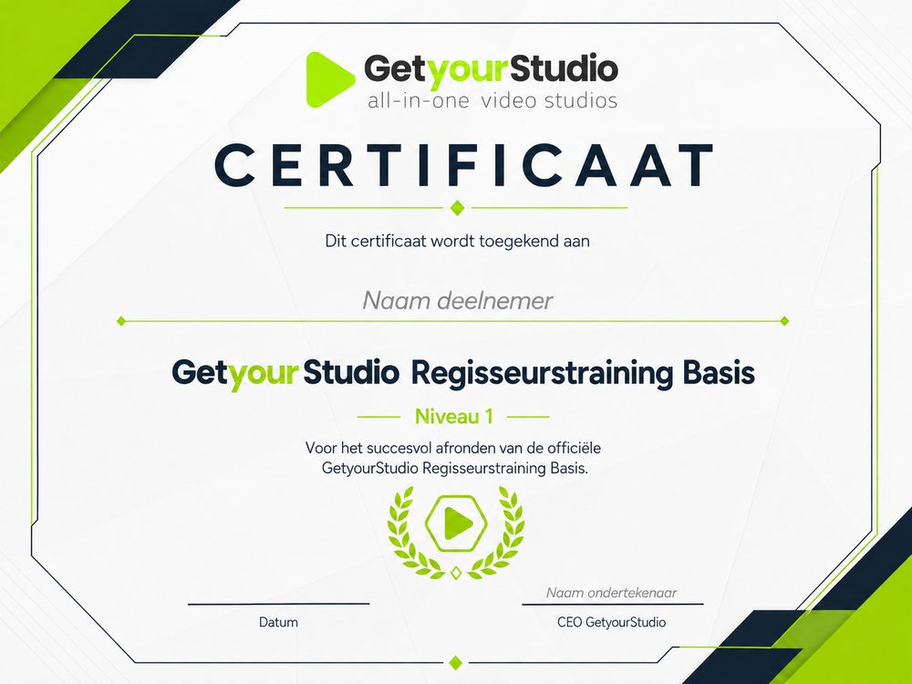 GetyourStudio certificate for the Director Training Basic