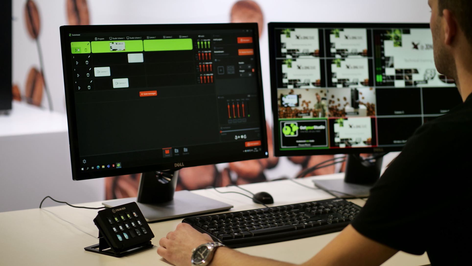 Regiesoftware van GetyourStudio op monitor